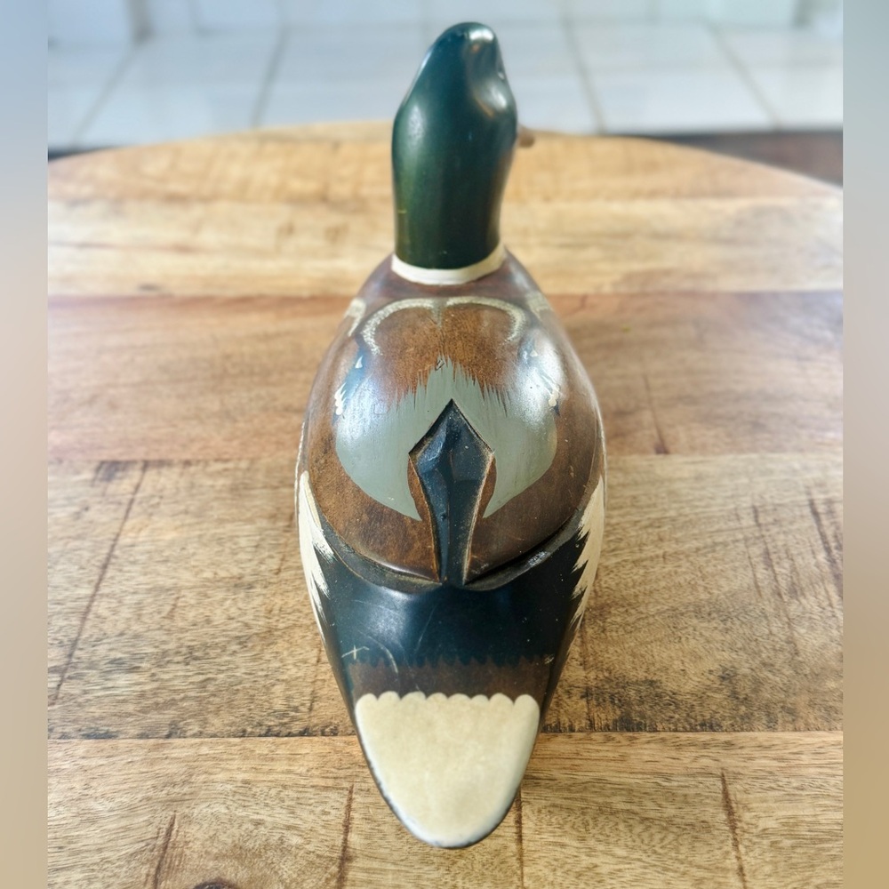 SOLD Vintage Hand carved & painted Wood Mallard Duck - Picture 4 of 4